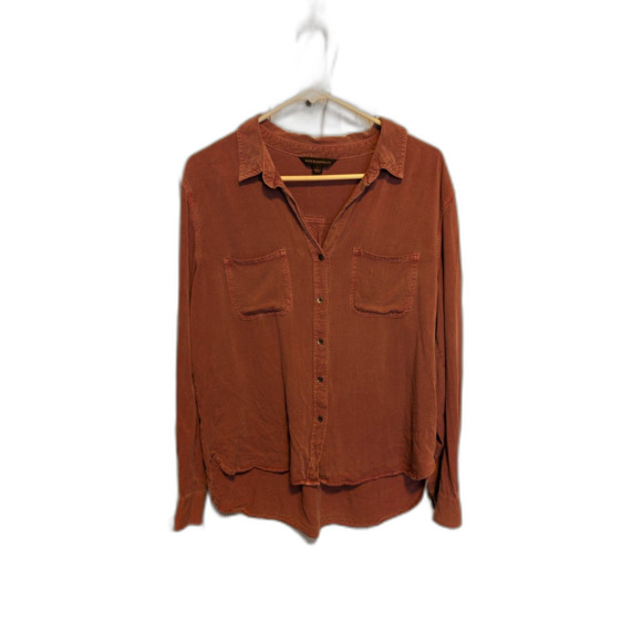 Rock & Republic L/S Button Up Women's Shirt Sz L Edgy Grunge Alt Punk Layering - Picture 1 of 5